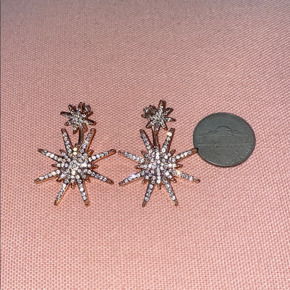 Detachable Star Rose Gold & Crystal Earrings - Picture 1 of 5